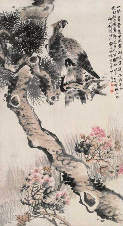 何煜 松鹰图 立轴